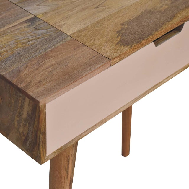 Blush Accent Dressing Table With Mirror and Storage For Sale In Philadelphia - Image 6 of 8