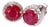 14k White Gold Stud Earrings With 5ct Lab-Grown Ruby and Diamond Accents, A Pair For Sale