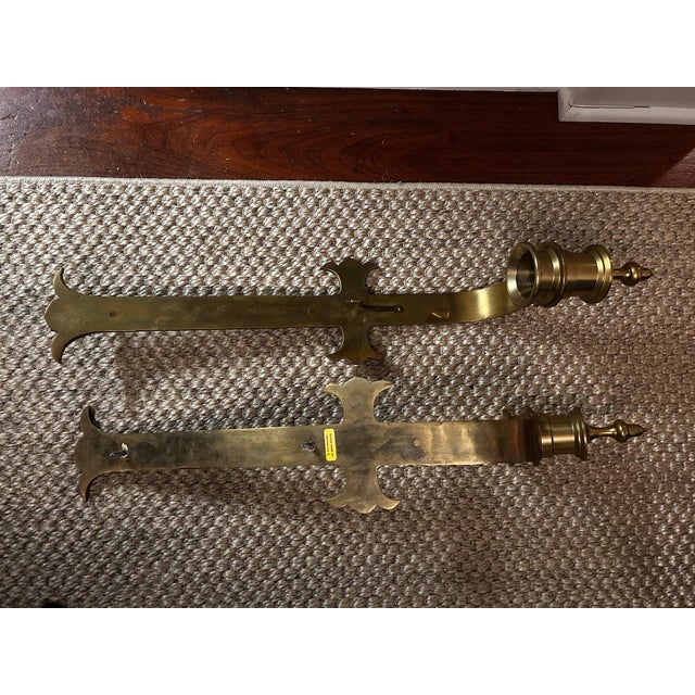 Metal 1970s Gothic Chapman Solid Brass Sconces - Set of 2 For Sale - Image 7 of 7