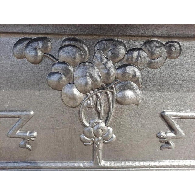 Antique Edwardian Art Nouveau Cast Iron Fireplace Mantel Surround, 1890s For Sale - Image 15 of 18
