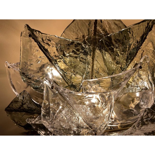 Silver Murano Glass Ceiling Lamp from Mazzega, 1974 For Sale - Image 8 of 18