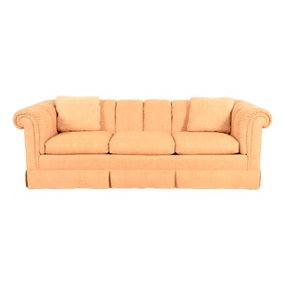 Baker Furniture English Traditional Custom Upholstered Roll Arm Sofa For Sale