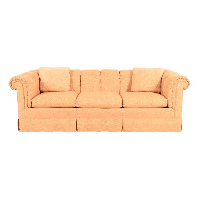 Baker Furniture English Traditional Custom Upholstered Roll Arm Sofa For Sale