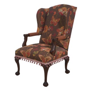 Ball & Claw Wing Back Open Armchair For Sale