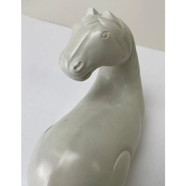 Equestrian White Horse Statue Clay Sculpture For Sale In New York - Image 6 of 7