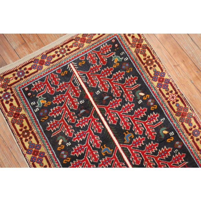 Primitive Vintage Persian Scatter Rug For Sale - Image 4 of 6
