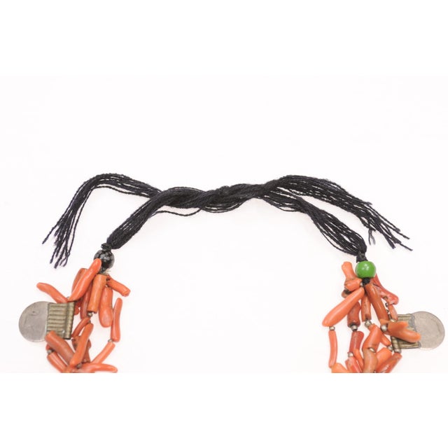 Metal Moroccan Antique Coral & Metal Charm Necklace For Sale - Image 7 of 13