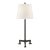 Thomas O'Brien by Visual Comfort Signature Parish Buffet Lamp in Aged Iron with Linen Shade For Sale