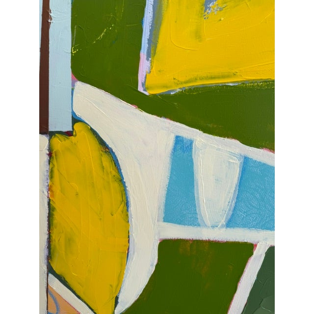 Paint Contemporary Abstract Expressionist Wall Art - 36x48 Green & Yellow For Sale - Image 7 of 12