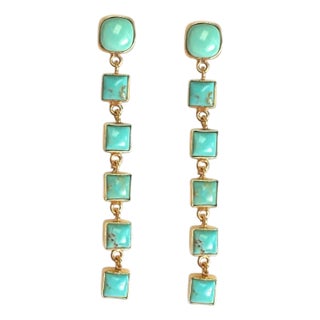 Linear Turquoise Earrings For Sale