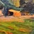 Textile Minas Avetisyan- Red Roof Top Farm House in an Armenian Landscape-Oil Painting For Sale - Image 7 of 12