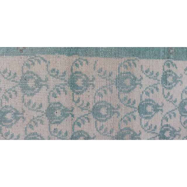 Vintage Turkish Oushak Rug With All-Over Design in Light Blue For Sale - Image 11 of 13