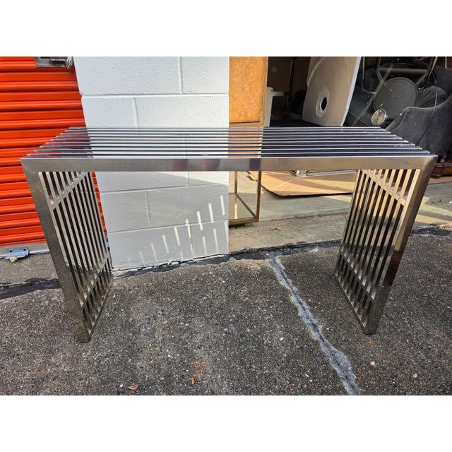 Mid 20th Century Milo Baughman Style Bench/Table For Sale - Image 4 of 6