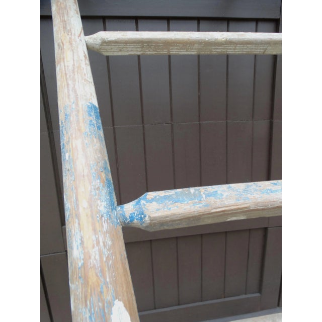 Antique White Early French Farm Orchard Picking Ladder, 103 Inches For Sale - Image 8 of 12