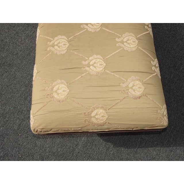 Vintage French Country Bedside X Bench Silk Blend Fabric For Sale - Image 9 of 12