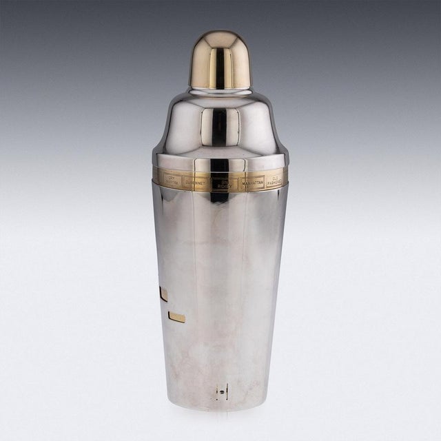 A “dial-a-drink“ recipe cocktail shaker made in the USA produced in the 1930s. The mechanism works by rotating the shaker,...