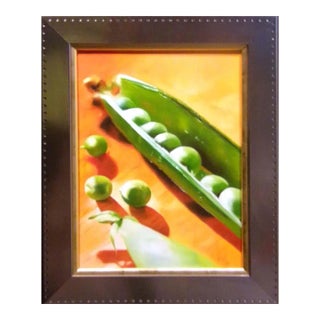 "Split P's" Contemporary Vegetable Still Life Oil Painting by Samay, Framed For Sale