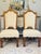 French Provincial Set of 6 European Barley Twist Carved Upholstered Dining Chairs, Late 20th Century For Sale - Image 3 of 12