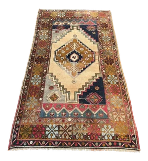 Vintage Distressed Vintage Turkish Rug - 3′6″ × 6′9″
