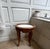 Vintage Louis XV style accent table featuring a solid oval marble inset top, carved apron, and graceful cabriole legs....