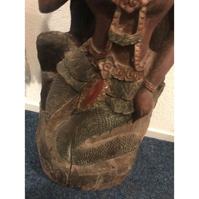 Brown 19th C. Folk Art Brown Wood Sculpture For Sale - Image 8 of 12