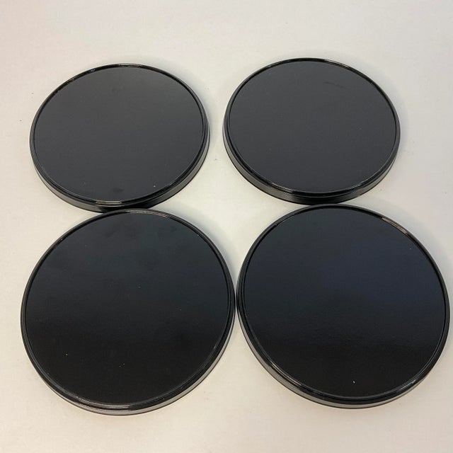 Mid 20th Century Mid-Century Japanese Chinoiserie Large Round Coasters - Set of 4 For Sale - Image 5 of 8