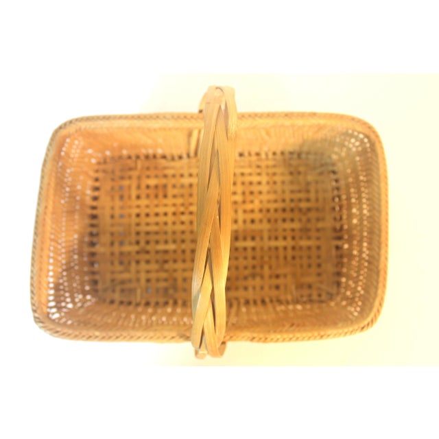 Vintage Woven Basket With Handle For Sale - Image 6 of 10