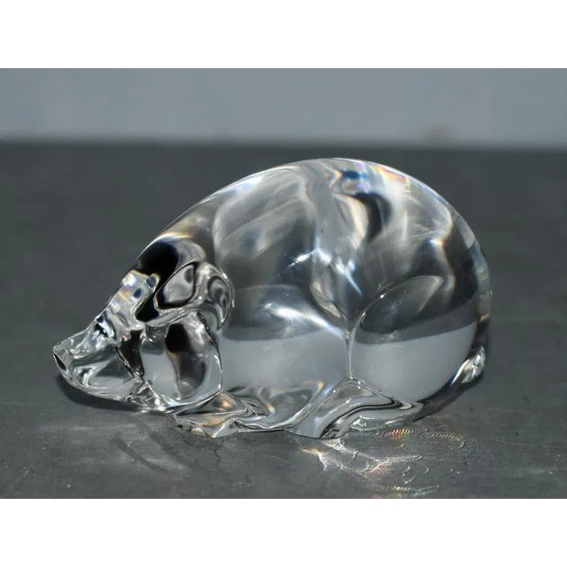 Vintage ( 1990's) Crystal Pig Made by Steuben - Signed. The Measurements: 3"W x 1.5"D x 2"H. Flat Rate Shipping $10