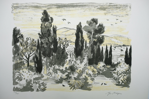 Yves Brayer, Jardin à Chiraz, Lithograph