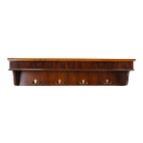 Traditional Style Mahogany Coat Rack Shelf For Sale