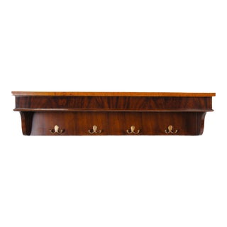 Traditional Style Mahogany Coat Rack Shelf For Sale
