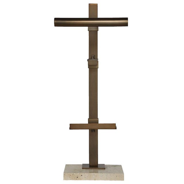 Not Yet Made - Made To Order Lighted Easel - Travertine/Bronze For Sale - Image 5 of 6