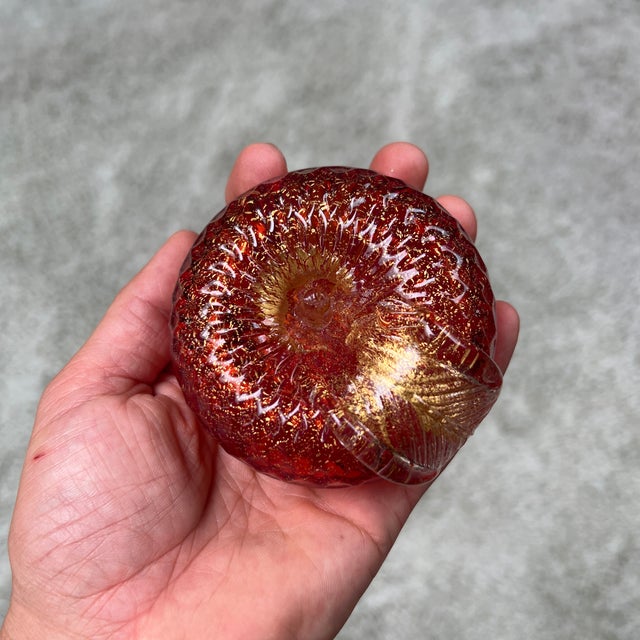 Italian Italian Murano Art Glass Golden Apple Sculpture For Sale - Image 3 of 9
