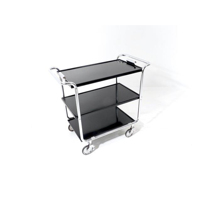 Swiss Vintage Bauhaus Tea Cart by Bigla, 1940 For Sale - Image 4 of 18