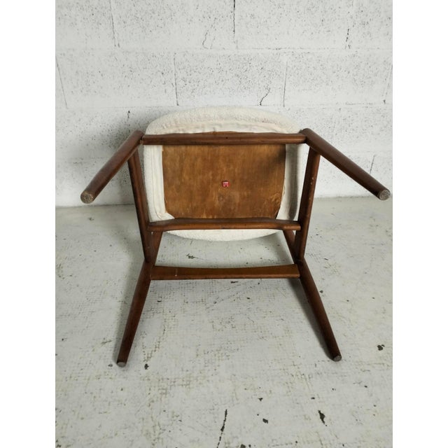 Wood Vintage Chairs in White Boucle by Leonardo Fiori for Isa Bergamo, 1960s, Set of 6 For Sale - Image 7 of 14