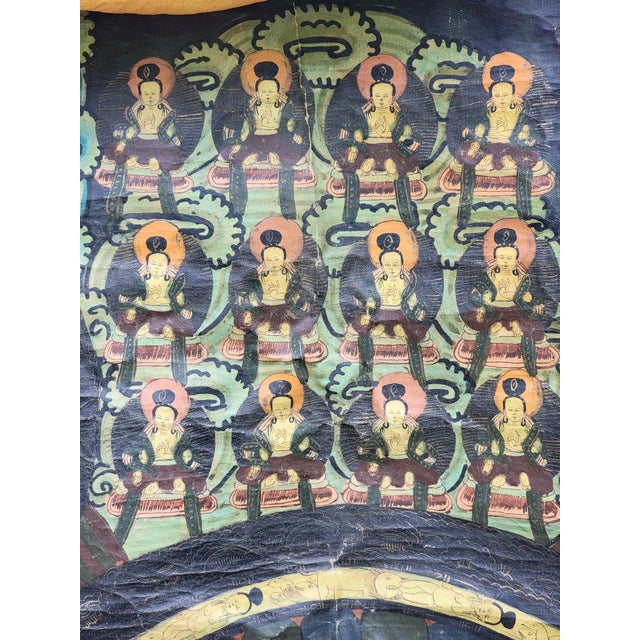 1940s 1940s Large Tibetan Thangka Mandala Painting For Sale - Image 5 of 13