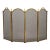 Vintage Solid Brass and Mesh 4 Panel Folding Fireplace Screen With Handles For Sale