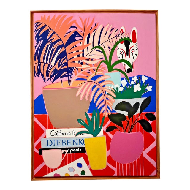 2017 Original Gouache on Canvas Painting by Canadian Artist Mary Finlayson For Sale