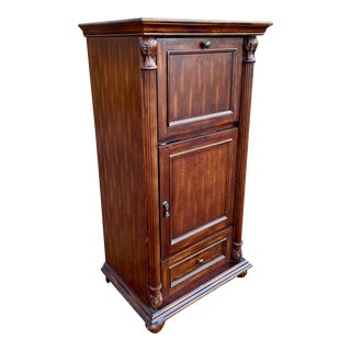 Bar Wine Cabinet Console by Howard Miller Cherry Wood Hide-A-Bar For Sale