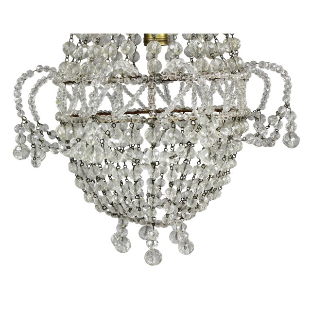 Hollywood Regency Crystal Chandelier For Sale - Image 4 of 9