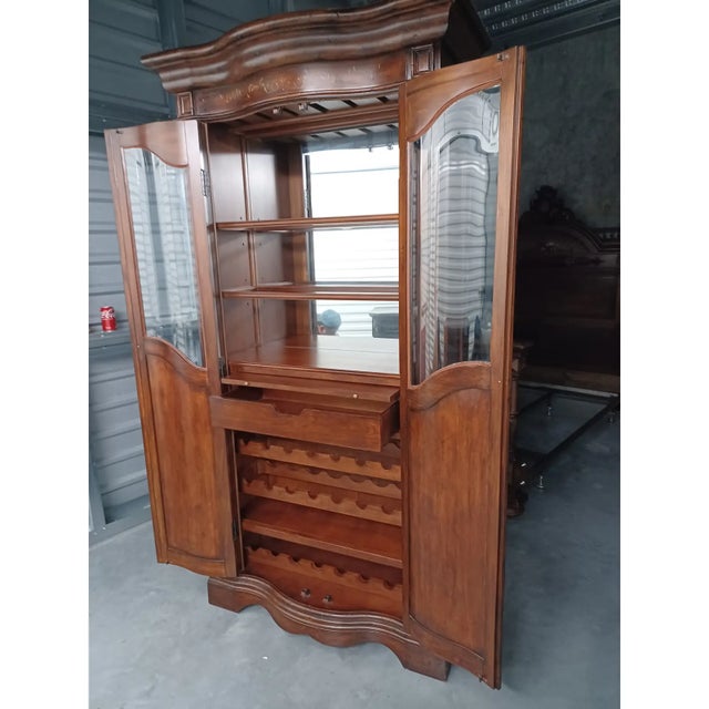 Brown Vintage Bar / Wine Cabinet For Sale - Image 8 of 12
