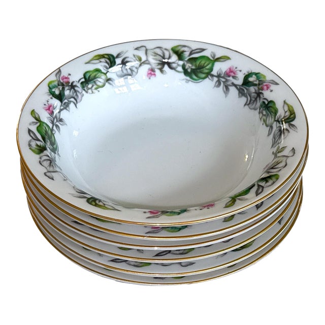 Japanese Asian Floral Blossoms China Bowls - Set of 6 For Sale