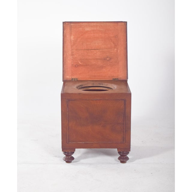 1920s English Wooden Bedside Table with Sanitary Container, 1920s For Sale - Image 5 of 8