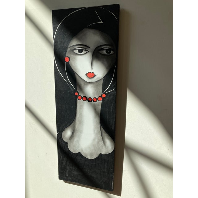 2000 - 2009 Ladies Oil Paint on Stretched Canvas by Aichel Sarduy - Set of 3 For Sale - Image 5 of 8