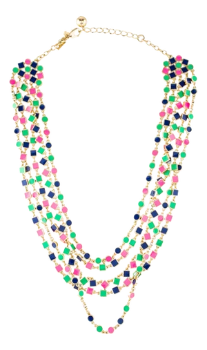 Post Modern Kate Spade New York Necklace Cubetti Enamel Collar Multicolor Gold Plate Bib