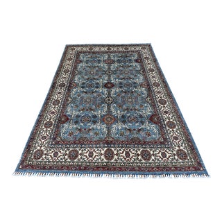 Blue Sultanabad Hand-Knotted Wool Rug - 6'8" X 9'10" For Sale