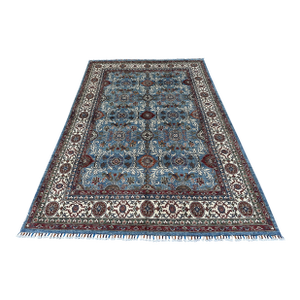 Blue Sultanabad Hand-Knotted Wool Rug - 6'8" X 9'10"