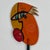 American Vintage Whimsical Painted Wood Art Face Sculpture/Mask on a Stick For Sale - Image 3 of 7