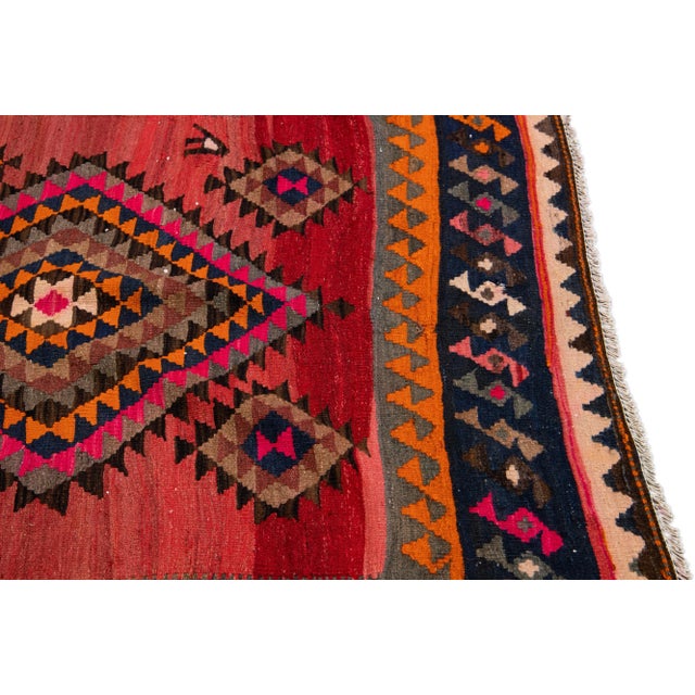 1960s Vintage Turkish Kilim Multicolor Handmade Tribal Wool Runner For Sale In New York - Image 6 of 10