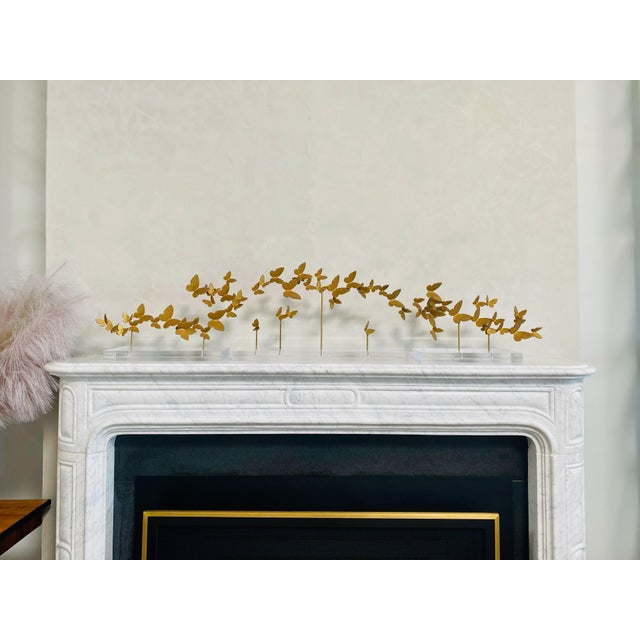 Metal Butterflies on Acrylic Tabletop Centerpiece Acrylic For Sale - Image 7 of 12